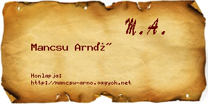 Mancsu Arnó névjegykártya